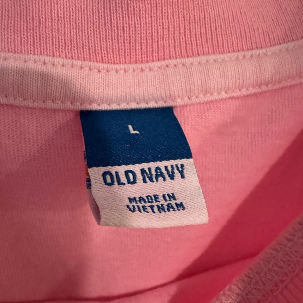 Old Navy Pink Long-Sleeve Vintage Loose T-Shirt Size Large - Picture 3 of 5